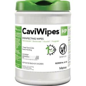 CaviWipes HP Surface Disinfectant Wipes, Large (6" x 6.75"), Alcohol-Free Hydrogen Peroxide, 160/Canister, 16-1100 image
