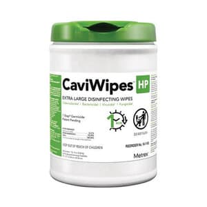 CaviWipes™ HP Surface Disinfectant Wipes, X-Large 9" x 12", Hydrogen Peroxide, 65/Canister, 16-1150 thumbnail 2