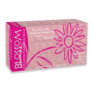 Blossom® Pink Chloroprene Exam Gloves, Powder Free, Latex Free, Non-Sterile, Textured, Medium, 100/Box thumbnail 2