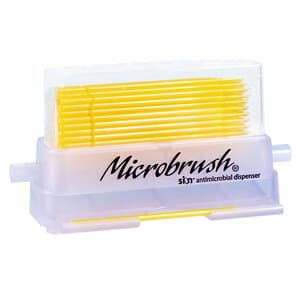 Microbrush Plus Micro-Applicators, Fine, Yellow, Dispenser Kit with 50 Applicators - Microbrush Plus Kit Fine Yellow w/Dispenser (50) - Image 1