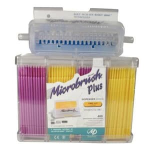 Microbrush Plus Micro-Applicators, Fine, Pink/Yellow, 400/Pk with Dispenser - Microbrush Plus Kit Fine Pink/Yellow w/Dispenser (400) - Image 1