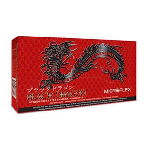 Black Dragon® Latex Exam Gloves, Powder Free, Non-Sterile, Large, Black, 100/Box, BD-100L thumbnail 2