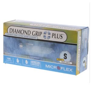 Microflex Diamond Grip Plus DGP-350 Powder-Free Latex Exam Gloves, Textured, Non-Sterile, Small, Natural, 100/Box, DGP-350-S thumbnail 12