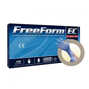 Microflex FreeForm EC FFE-775 Nitrile Exam Gloves, Powder Free, Non-Sterile, Textured, Extended Cuff, Small, Blue, 50/Box thumbnail 6