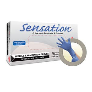 Sensation® Nitrile Powder-Free Exam Gloves, Blue, Medium, 100/Box, N732 thumbnail 10