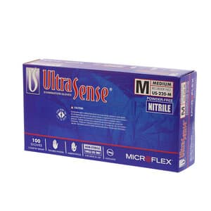 Microflex UltraSense US-220 Nitrile Exam Gloves, Powder-Free, Non-Sterile, Textured Fingers, Blue, Medium, 100/Box thumbnail 11