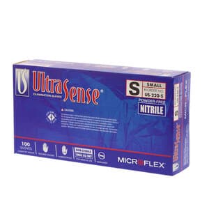 MICROFLEX UltraSense US-220 Nitrile Exam Gloves, Powder Free, Non-Sterile, Textured Fingertips, Small, Blue, 100/Box thumbnail 11