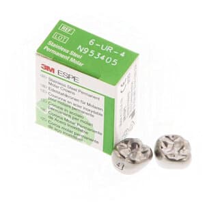 3M ESPE Stainless Steel Permanent Molar Crown, 6UR4, Upper Right First Permanent Molar, Size 4, 5/Box thumbnail 16