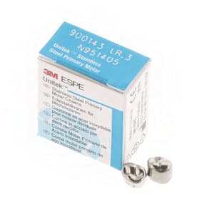 3M Unitek Stainless Steel Primary Molar Crown, Lower Right First Molar, Size 3 (LR3), 5/Box, 900143 thumbnail 12