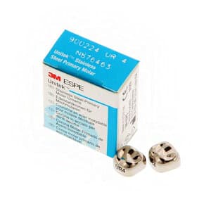 3M Unitek Stainless Steel Primary Molar Crown, Upper Right Second Primary Molar, Size 4 (UR4), 5/Box, 900224 thumbnail 11