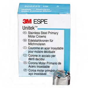 3M Unitek Stainless Steel Primary Molar Crown, Upper Right Second Primary Molar, Size 5 (UR5), 5/Box, 900225 thumbnail 11