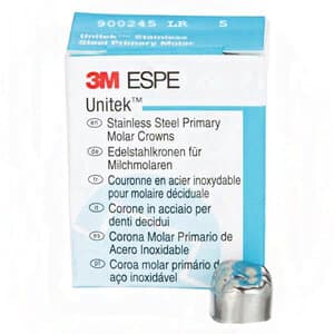 3M Unitek Stainless Steel Primary Molar Crown, Second Primary Molar, Lower Right, Size 5 (LR5), 5/Pk, 900245 thumbnail 12