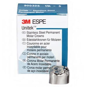 3M Unitek Stainless Steel Permanent Molar Crown, Upper Right First Permanent Molar, Size 5 (1UR5), 5/Box, 900325 thumbnail 12