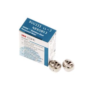 3M Unitek Permanent Stainless Steel Crown, LL3, Refill Package of 5 - UNITEK CROWNS 1LL3 SS PERM. MOLAR - Image 1