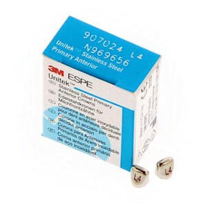 3M Unitek Stainless Steel Primary Anterior Crown, Upper Left Lateral, Size 4 (UL4), 5/Box, 907024 thumbnail 12