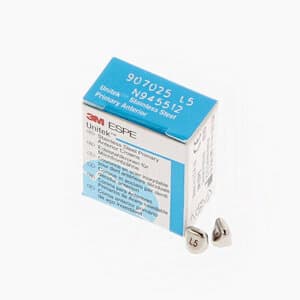3M Unitek Stainless Steel Primary Anterior Crown, Size UL5 (Upper Left Lateral), Pack of 5 - UNITEK CROWNS ULL5 SS PRIMARY ANTERIOR - Image 1