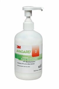 3M Avagard D Instant Hand Antiseptic with Moisturizers, 61% Ethyl Alcohol, Fragrance Free, 16 oz (500 mL) Pump Bottle, 9222 thumbnail 9