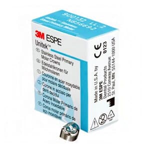 3M ESPE Stainless Steel Primary Molar Crown, First Primary Molar, Lower Left, Size DLL3, 5/Box, D-LL-3 thumbnail 12