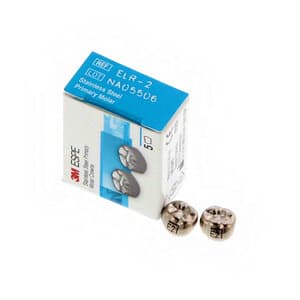 3M ESPE Stainless Steel Primary Molar Crown, ELR2, Lower Right Second Primary Molar, Size 2, 5/Box, E-LR-2 thumbnail 11