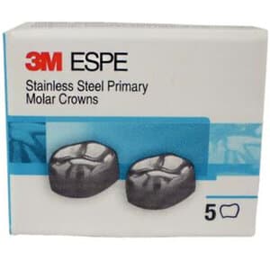 3M ESPE Stainless Steel Primary Molar Crown, Size EUL5, Upper Left Second Primary Molar, 5/Box, E-UL-5 thumbnail 12