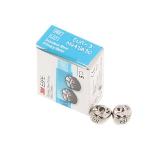 3M ESPE Stainless Steel Primary Molar Crown, Size EUR3, Upper Right Second Primary Molar, 5/Box, E-UR-3 thumbnail 12