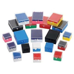 Keystone White/Clear Rigid C&B Boxes, 1" x 1" x 3/4", Hinged Snap-Type Lid, Box of 1000 thumbnail 4