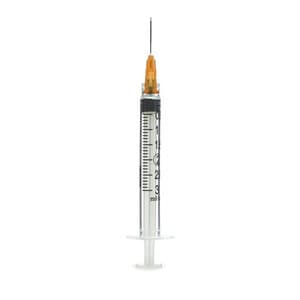 Exel Luer Lock Hypodermic Syringe with Needle, 3cc, 25G x 5/8", Dark Blue, Sterile, 100/Box thumbnail 2