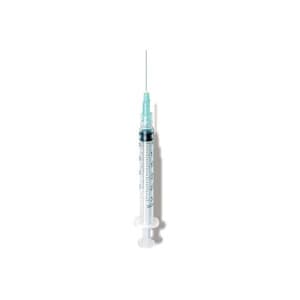 Exel Luer Lock Hypodermic Syringe with Needle, 3cc, 23G x 1", Light Blue, Sterile, 100/Box thumbnail 2