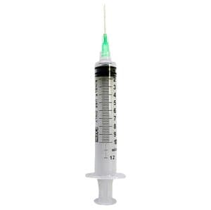 Exel Luer Lock Syringe 10cc with 21G x 1" Needle, Green, 100/Box thumbnail 2