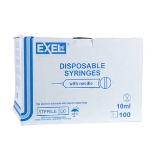 Exel 10cc Luer Lock Syringe with 20G x 1" Needle, Sterile, 100/Box thumbnail 3