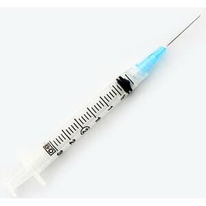BD Luer-Lok Syringe with 25G x 1" Needle, 3 mL, 100/Box - Bd 3ml Luer-Lok Syr w/25GA X 1" (100) - Image 1