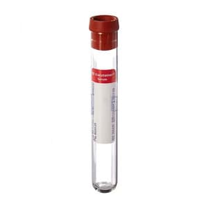 BD Vacutainer Hemogard Glass Blood Collection Tubes, No Additive, Red, 16x100mm, 10mL, 100/Bx - BD Vacutainer No Additive 16x100mm 10mL, Red (100) - Image 1