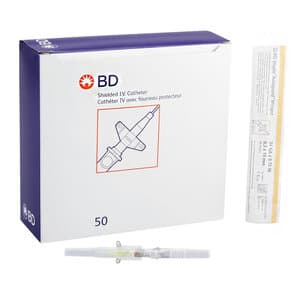 BD Insyte Autoguard Shielded IV Catheter, 22G x 1", Blue, Box of 50 - BD INSYTE AUTOGUARD 22GAx1" I.V. CATHETERS (50) - Image 1