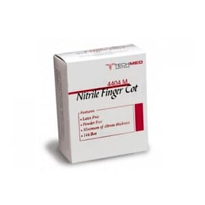 Nitrile Finger Cots, Medium, Powder-Free, Latex-Free, Pre-Rolled, Box of 144 thumbnail 2