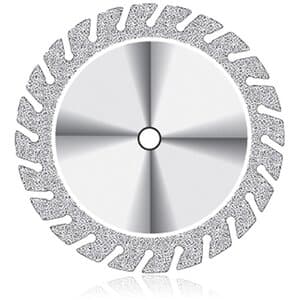 NTI Serrated Diamond Disc, Double Sided, Handpiece Shank, Coarse Grit, Green, 30 mm Diameter, 0.30 mm Thickness, D365-300, 1/Pkg thumbnail 5