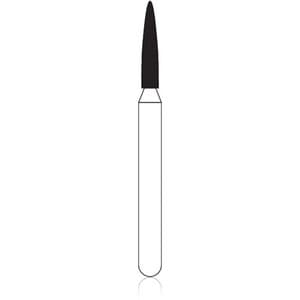 NTI Diamond Bur, Friction Grip (FG), Fine Grit, Flame Shaped, #861-012, 1.2 mm Diameter, 6.0 mm Length, 5/Pkg, F861-012 thumbnail 6