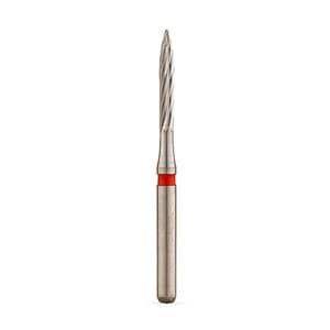 NTI 12-Fluted Trimming & Finishing Carbide Burs, FG, Long Flame, #H48L-010, 1.0 mm, Red, 5/Pk thumbnail 11
