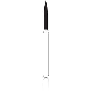 NTI Ultra Fine FG Diamond Bur, Flame Point End, #862-010, 1.0 mm Diameter, 8.0 mm Length, White Ring, 5/Pk thumbnail 5