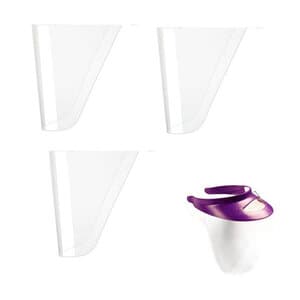 Op-D-Op Visor Shield Protective Barrier System Replacement Shields, Full Length, Clear, 3/Pkg, 308SS3 thumbnail 5