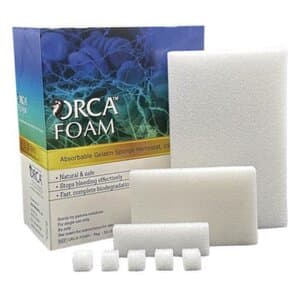 ORCA Foam Absorbable Hemostatic Gelatin Sponge, Size 4, 20x20x7mm, Box/20 - Foam Porcine Gelatin Hemostatic Sponge Sz 4 (20) - Image 1