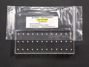 Palmero Plexiglass Bur Block, 36-Hole, Friction Grip (FG), Clear, 5" x 2" x 1/2", 1/Pk, 1516BFG thumbnail 6