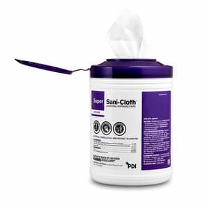 PDI Super Sani-Cloth Germicidal Disposable Wipes, Extra-Large, 7.5" x 15", 75/Canister - Extra-Large Super Sani-Cloth Wipes 75/Canister - Image 1