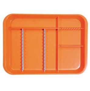 Plasdent Divided Set-Up Tray Size B, Neon Tangerine, 13-1/2" x 9-5/8" x 7/8", 300BD12N thumbnail 2