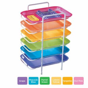 Plasdent Spectrum Flat Mini Setup Tray, Size F, Neon Pink, 9-5/8" x 6-5/8" x 7/8", 300FMS-6N thumbnail 3
