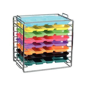 Plasdent Chrome Mini Tray Rack for Size F Trays, 6-Tray Capacity, 10"W x 6.25"D x 13"H, 300TRF thumbnail 7