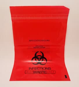 Plasdent Mini Bio Hazard Waste Bag, Stick-On, 6" x 6", Red, 200/Box, PS850S thumbnail 6