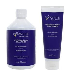 POPWHITE Duo Whitening Toner Oral Rinse + Whitening Primer Toothpaste, Fluoride Free, 16.9 fl oz Rinse + 4 oz Toothpaste thumbnail 2