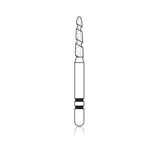 Two Striper TS2000 Gold-Plated Curettage Diamond Bur, FG, Coarse, Cone Bevel End, 2006.7GC, 1.4 mm Major/0.9 mm Minor Diameter, 7.0 mm Length, 5/Pk, 2000067 thumbnail 6