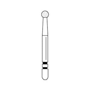 Two Striper Operative Diamond Bur, FG, Round #6, Medium Grit, Blue Ring, 1.3 mm Length, 1.9 mm Diameter, 5/Pk, 2013211 thumbnail 7