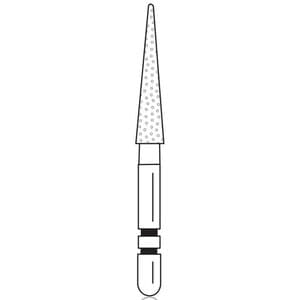 Two Striper Diamond Bur, FG, Cone, #209.10, Very Fine, Yellow, 2.3 mm Major/0.5 mm Minor Diameter, 10 mm Length, 5/Pk, 2015057 thumbnail 7